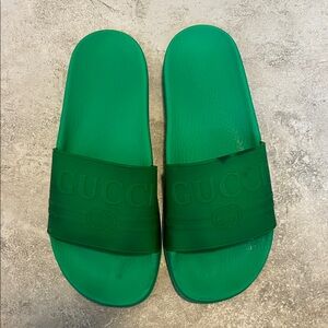 Gucci Vibrant Green Slide Sandals